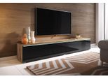 Tavolino Per Tv Cerie 180 - Rovere Wotan / Nero Lucido
