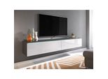 Armadietto Tv Con Illuminazione A Led 180 Cm Willa D – Matera / Bianco Lucido