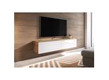 Armadietto Tv 140 Cm Willa D – Rovere Wotan / Bianco Lucido