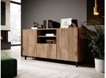 Cassettiera Combinata Di Design Haer 1 - Rovere Wotan / Nero
