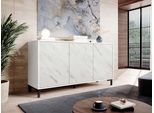 Cassettiera Larga Con Ante Stock 1 - Marmo / Bianco