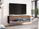 Tavolino Per Tv 140 Cm Ashton 1 - Nero / Rovere Wotan
