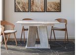 Tavolo Da Pranzo Moderno Allungabile Randoy - Cemento / Bianco Lucido