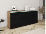 Cassettiera Combinata Con Illuminazione A Led Rgb Akasuri - Rovere Wotan / Nero Lucido