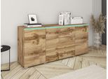 Cassettiera Combinata Con Illuminazione A Led Rgb Akasuri - Rovere Wotan