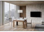 Itamoby - Tavolo Allungabile 120/180X90 Cm Bibi Mix Piano Bianco Frassino - Base Quercia Natura
