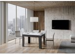 Itamoby - Tavolo Allungabile 120/180X90 Cm Bibi Mix Piano Bianco Spatolato - Base Antracite Spatolato