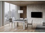 Itamoby - Tavolo Allungabile 120/180X90 Cm Bibi Mix Piano Antracite Spatolato - Base Bianco Spatolato