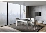 Itamoby - Tavolo Allungabile 160/220X90 Cm Cico Mix Piano Antracite Spatolato - Base Bianco Spatolato
