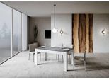Itamoby - Tavolo Allungabile 160/220X90 Cm Bibi Mix Piano Antracite Spatolato - Base Bianco Spatolato