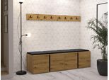 Mobile Da Ingresso Con Pannelli Imbottiti 42X42 Seland 8 - Rovere Artigianale / Nero