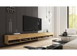 Tavolino Per Tv 300 Cm Con Illuminazione A Led Willa A - Rovere Wotan