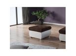 Pouf Abel 1 – Ecopelle Bianca / Marrone