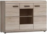Cassettiera Vetrata Con Illuminazione A Led Claudio 120 – Rovere Sonoma