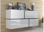 Cassettiera Sospesa Betania – Bianco / Bianco Lucido / Nero