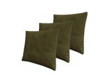 Set 3X Cuscino Decorativo 50X50 Cm Zane - Verde Oliva Scuro