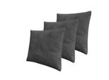Set 3X Cuscino Decorativo 50X50 Cm Zane - Grigio Scuro