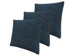 Set 3X Cuscino Decorativo 50X50 Cm Zane - Blu Scuro