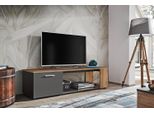 Tavolino Per Tv Basilie - Nero / Rovere Wotan