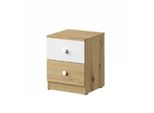 Comodino Chima - Rovere Artisan / Bianco