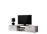 Tavolino Per Tv Kara 2 - Bianco / Bianco Lucido