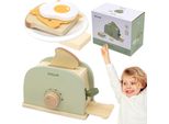 Viga Polarb Set Tostapane In Legno Verde + Accessori