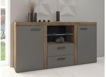 Cassettiera Combinata Con Illuminazione A Led Thise - Rovere Lefkas / Grafite