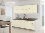 Mobile Cucina 260/260 Cm Shan 4 - Grigio / Crema Lucido + Lavello Gratis