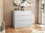 Cassettiera Stretta Con Cassetti Taboro - Velluto Bianco