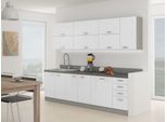 Mobile Cucina 260/260 Cm Genji 4 - Bianco Lucido / Grigio