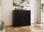 Cassettiera Stretta Con Cassetti Per Soggiorno Taboro - Nero