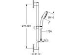Set Di Aste Doccia Grohe Tempesta 110 600Mm 2 Tipi Di Getto Nero Opaco