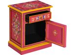 Vidaxl Comodino In Legno Massiccio Rosa Mango Dipinto A Mano