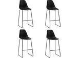 The Living Store Sgabello Da Bar 4 Pezzi In Plastica Nera