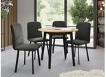Tavolo Da Pranzo Rotondo Piccolo 90 Cm Diament 2 - Rovere Kraft Oro / Nero