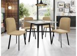 Tavolo Da Pranzo Allungabile Piccolo 85X85 Cm Bakara - Marmo Grigio / Nero
