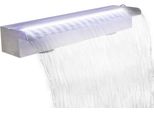 The Living Store Fontana A Cascata Per Piscina Con Led Rettangolare In Acciaio Inox 60 Cm