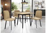 Tavolo Da Pranzo Allungabile Piccolo 85X85 Cm Bakara - Rovere Kraft Oro / Nero
