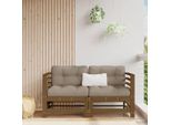 The Living Store Divani Ad Angolo Con Cuscini 2 Pz. Pino Massiccio Marrone Miele