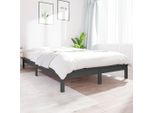 The Living Store Letto In Legno Massiccio Grigio 120X190 Cm Pino