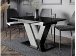 Tavolo Da Pranzo Allungabile 120X80 Cm Gibon - Marmo Nero / Nero Lucido