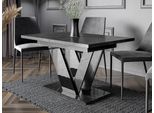 Tavolo Da Pranzo Allungabile 120X80 Cm Gibon - Cemento / Nero Lucido