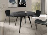 Tavolo Da Cucina Allungabile Lusi - Pietra Grigia Nero / Nero