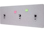 Divisorio Acustico Per Scrivania HWC-G75, Schermo Privacy Per Ufficio, Bacheca In Tessuto/Tessuto A Doppia Parete ~ 60X160Cm Grigio