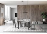 Itamoby - Tavolo Allungabile 120/180X90 Cm Cumar Bianco Frassino Telaio E Gambe Antracite