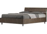 Ityhome - Letto Matrimoniale Francese Senza Rete 140X190 Testata Inclinata Con Doghe Noce Ankel