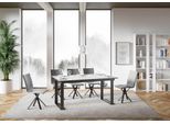 Itamoby - Tavolo Allungabile 160/220X90 Cm Bandos Bianco Frassino Telaio E Gambe Antracite
