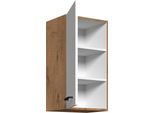 Mobile Alto Da Cucina 40 Cm Zhilan - Rovere Lancelot / Bianco Lucido