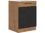 Mobile Cucina Basso Anta Singola 60 Cm Zhilan - Rovere Lancelot / Matera