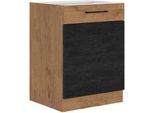 Mobile Cucina Basso A Un'anta 60 Cm Zhilan - Rovere Lancelot / Legno Scuro